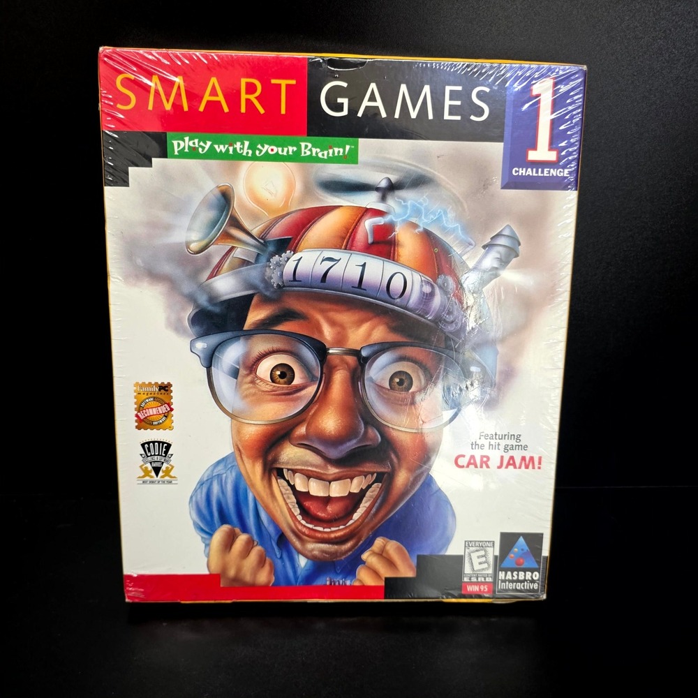 Hasbro Interactive Smart Games Challenge 1 PC Windows 95 Red Yellow Big Box